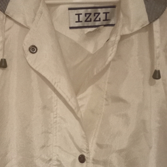 Innovations by IZZI Women's M Vtg 80-90s White Rain Coat Jacket Adjustable Waist - Picture 5 of 8